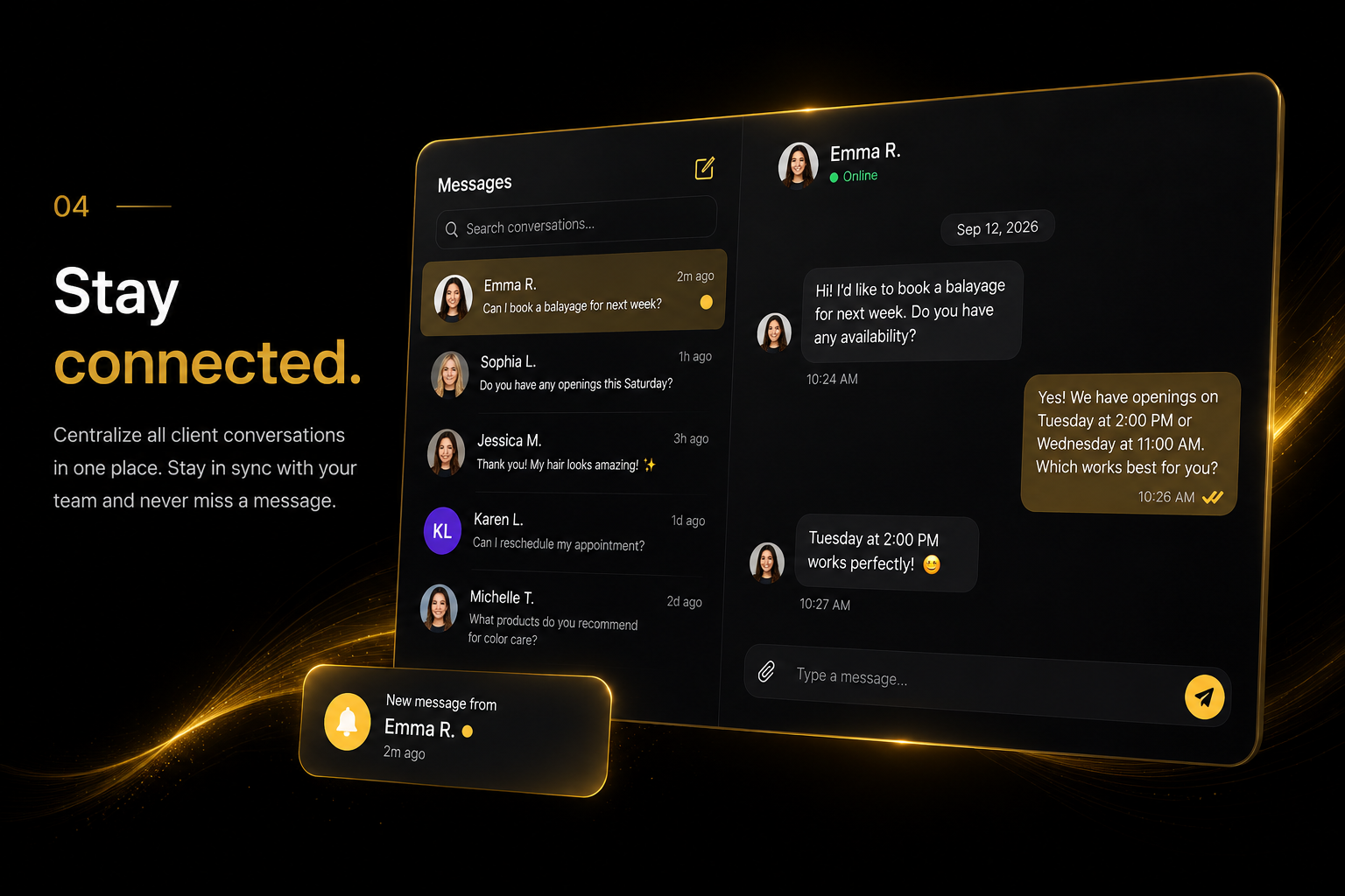 Client conversations and messaging